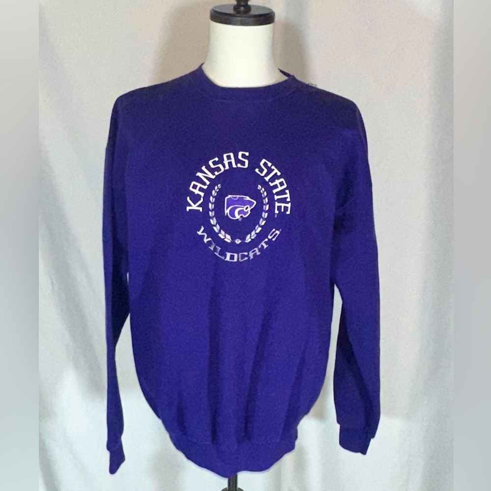 Kansas State Wildcats • Vintage 90s Crewneck Sweatshirt Men's XL Purple K-State